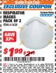 Harbor Freight ITC Coupon RESPIRATOR MASKS PACK OF 2 Lot No. 61438 Expired: 12/31/17 - $1.99