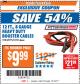 Harbor Freight ITC Coupon 12 FT., 8 GAUGE HEAVY DUTY BOOSTER CABLES Lot No. 69295/61225 Expired: 12/12/17 - $9.99
