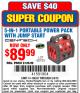Harbor Freight Coupon 5-IN-1 PORTABLE POWER PACK Lot No. 60703/62747/63998/63746 Expired: 5/4/15 - $89.99