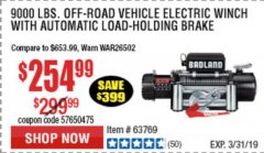 Harbor Freight Coupon BADLAND ZXR9000 9000 LB WINCH Lot No. 64047/64048/64049/63769 Expired: 3/31/19 - $254.99