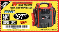 Harbor Freight Coupon 4-IN-1 JUMP STARTER WITH AIR COMPRESSOR Lot No. 60666/69401/62374/62453 Expired: 6/2/18 - $59.99