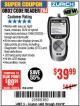 Harbor Freight Coupon ZURICH OBD2 CODE READER ZR4 Lot No. 63808 Expired: 4/23/18 - $39.99