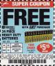 Harbor Freight FREE Coupon 24 PACK HEAVY DUTY BATTERIES Lot No. 61675/68382/61323/61677/68377/61273 Expired: 10/18/17 - FWP