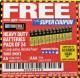 Harbor Freight FREE Coupon 24 PACK HEAVY DUTY BATTERIES Lot No. 61675/68382/61323/61677/68377/61273 Expired: 2/28/18 - FWP