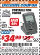 Harbor Freight ITC Coupon PORTABLE FISH FINDER Lot No. 62675/94511 Expired: 8/31/17 - $34.99