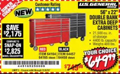 Harbor Freight Coupon 56" X 22" DOUBLE BANK EXTRA DEEP CABINETS Lot No. 64458/64457/64164/64165/64866/64864/56110/56111/56112 Expired: 12/8/18 - $649.99