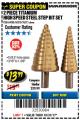 Harbor Freight Coupon 2 PIECE TITANIUM NITRIDE COATED HIGH SPEED STEEL STEP DRILL BITS Lot No. 96275/69088/60378 Expired: 10/31/17 - $13.99