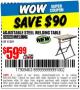 Harbor Freight Coupon ADJUSTABLE STEEL WELDING TABLE Lot No. 63069/61369 Expired: 5/31/15 - $59.99