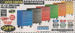 Harbor Freight Coupon 26" X 22" SINGLE BANK EXTRA DEEP CABINETS Lot No. 64434/64433/64432/64431/64163/64162/56234/56233/56235/56104/56105/56106 Expired: 4/30/19 - $249.99