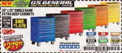 Harbor Freight Coupon 26" X 22" SINGLE BANK EXTRA DEEP CABINETS Lot No. 64434/64433/64432/64431/64163/64162/56234/56233/56235/56104/56105/56106 Expired: 5/31/19 - $279.99