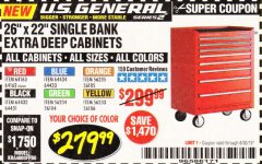 Harbor Freight Coupon 26" X 22" SINGLE BANK EXTRA DEEP CABINETS Lot No. 64434/64433/64432/64431/64163/64162/56234/56233/56235/56104/56105/56106 Expired: 6/30/19 - $279.99