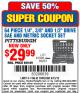 Harbor Freight Coupon 64 PIECE 1/4", 3/8", AND 1/2" SOCKET SET Lot No. 67995/69261/63461/63462 Expired: 6/15/15 - $29.99