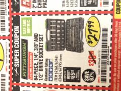Harbor Freight Coupon 64 PIECE 1/4", 3/8", AND 1/2" SOCKET SET Lot No. 67995/69261/63461/63462 Expired: 5/31/18 - $27.99