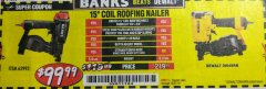 Harbor Freight Coupon BANKS 15DEG. COIL ROOFING NAILER Lot No. 63993 Expired: 10/31/18 - $99.99