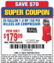 Harbor Freight Coupon 1.8 HP, 26 GALLON, 150 PSI OILLESS AIR COMPRESSOR Lot No. 69669/68067/69090/62629 Expired: 6/8/15 - $179.99