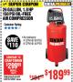 Harbor Freight Coupon 1.8 HP, 26 GALLON, 150 PSI OILLESS AIR COMPRESSOR Lot No. 69669/68067/69090/62629 Expired: 4/15/18 - $189.99