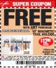 Harbor Freight FREE Coupon 18" MAGNETIC TOOL HOLDER Lot No. 65489/60433/61199/62178 Expired: 10/31/17 - FWP