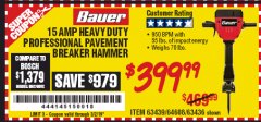 Harbor Freight Coupon BAUER 15 AMP 70 LB. PRO BREAKER HAMMER Lot No. 63439/63436/64608 Expired: 3/2/19 - $399.99