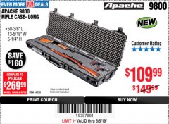 Harbor Freight Coupon APACHE 9800 WEATHERPROOF 13-1/2" X 50-1/2" CASE - LONG Lot No. 64520 Expired: 5/5/19 - $109.99