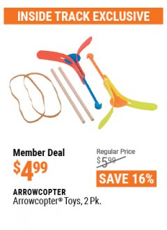 Harbor Freight ITC Coupon ARROWCOPTER TOYS PACK OF 2 Lot No. 98853 Expired: 4/29/21 - $4.99