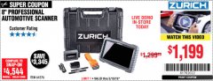 Harbor Freight Coupon ZURICH ZR-PRO PROFESSIONAL AUTO SCANNER Lot No. 64576 Expired: 5/19/19 - $11.99