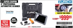 Harbor Freight Coupon ZURICH ZR-PRO PROFESSIONAL AUTO SCANNER Lot No. 64576 Expired: 8/18/19 - $999.99