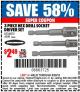 Harbor Freight Coupon 3 PIECE HEX DRILL SOCKET DRIVER SET Lot No. 63909/42191/63928/68513 Expired: 6/30/15 - $2.49