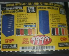 Harbor Freight Coupon 14-1/2" END CABINETS Lot No. 64358/64159/64447/64448/64449/64450 Expired: 6/30/20 - $199.99