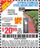 Harbor Freight Coupon 10 PIECE STAINLESS STEEL SOLAR LIGHT SET Lot No. 60560/66249/69461 Expired: 6/20/15 - $20.99