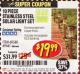 Harbor Freight Coupon 10 PIECE STAINLESS STEEL SOLAR LIGHT SET Lot No. 60560/66249/69461 Expired: 5/31/17 - $19.99