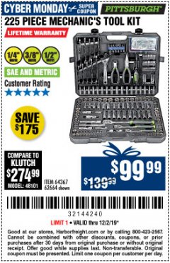 Harbor Freight Coupon $100 OFF SELECT GREENHOUSES Lot No. 47712/93358 Expired: 12/1/19 - $99.99