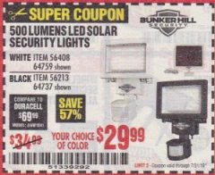 Harbor Freight Coupon 500 LUMENS LED SOLAR SECURITY LIGHT Lot No. 56408/64759/56213/64737 Expired: 7/31/19 - $29.99