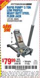 Harbor Freight Coupon RAPID PUMP 3 TON LOW PROFILE HEAVY DUTY STEEL FLOOR JACK Lot No. 64264/64266/64879/64881/61282/62326/61253 Expired: 7/22/15 - $79.99