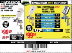 Harbor Freight Coupon SPECTRUM 20 OZ. PROFESSIONAL GRAVITY FEED AIR SPRAY GUNS (HVLP/HTE) Lot No. 64823/64824 Expired: 5/19/19 - $99.99