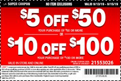 Harbor Freight Coupon $5 OFF $50 Lot No.  62630, 63075,62337, 62469,64497,62896, 63190,63254,69293, 61714 63255 Expired: 9/15/19 - $0