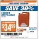 Harbor Freight ITC Coupon 5 GALLON JERRY CAN Lot No. 60402/99551 Expired: 7/25/17 - $34.99