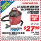 Harbor Freight ITC Coupon 2.5 GALLON WET/DRY VACUUM/BLOWER Lot No. 90981/61162 Expired: 4/30/15 - $27.99