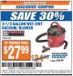 Harbor Freight ITC Coupon 2.5 GALLON WET/DRY VACUUM/BLOWER Lot No. 90981/61162 Expired: 4/4/17 - $27.99