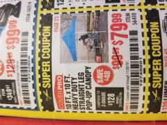 Harbor Freight Coupon 10FT.X10FT. HEAVY DUTY STRAIGHT LEG POP-UP CANOPY Lot No. 56410 Expired: 11/30/19 - $79.99