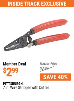 Harbor Freight ITC Coupon 7" WIRE STRIPPER WITH CUTTER Lot No. 61586/61158/98410 Expired: 5/31/21 - $2.99