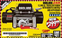 Harbor Freight Coupon 12,000 LB. TRUCK/SUV WINCH WITH REMOTE CONTROL AND AUTO BRAKE Lot No. 64045/64046/63770 Expired: 6/30/20 - $299.99