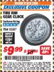 Harbor Freight ITC Coupon TIRE RIM GEAR CLOCK Lot No. 95587 Expired: 11/30/17 - $9.99