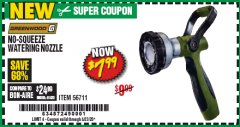 Harbor Freight Coupon GREENWOOD NO-SQUEEZE WATERING NOZZLE Lot No. 56711 Expired: 6/30/20 - $7.99