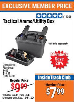 Harbor Freight ITC Coupon TACTICAL AMMO/UTILITY BOX Lot No. 64113 Expired: 12/31/20 - $7.99
