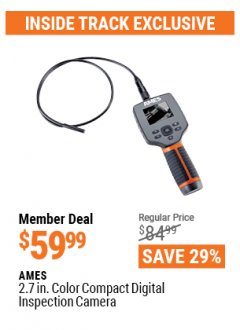 Harbor Freight ITC Coupon AMES 2.7" COLOR COMPACT DIGITAL INSPECTION CAMERA Lot No. 64623 Expired: 4/29/21 - $59.99