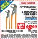 Harbor Freight ITC Coupon 2 PIECE V-JAW GROOVE JOINT PLIERS Lot No. 69313/61566/44874 Expired: 2/28/15 - $8.99