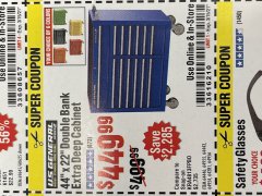Harbor Freight Coupon U.S. GENERAL 44" X 22" DOUBLE BANK EXTRA DEEP CABINETS (ALL COLORS) Lot No. 64446/64443/64281/64954/64955/64956 Expired: 3/15/21 - $449.99