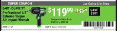 Harbor Freight Coupon EARTHQUAKE XT 1/2 COMPOSITE XTREME TORQUE AIR IMPACT WRENCH Lot No. 57157 Expired: 10/25/20 - $119.99