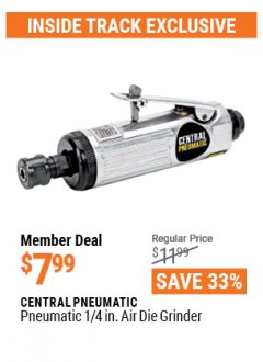 Harbor Freight ITC Coupon PNEUMATIC 1/4 IN. AIR DIE GRINDER Lot No. 92144 Expired: 4/29/21 - $7.99