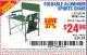 Harbor Freight Coupon FOLDABLE ALUMINUM SPORTS CHAIR Lot No. 66383/62314/63066 Expired: 9/22/15 - $24.99